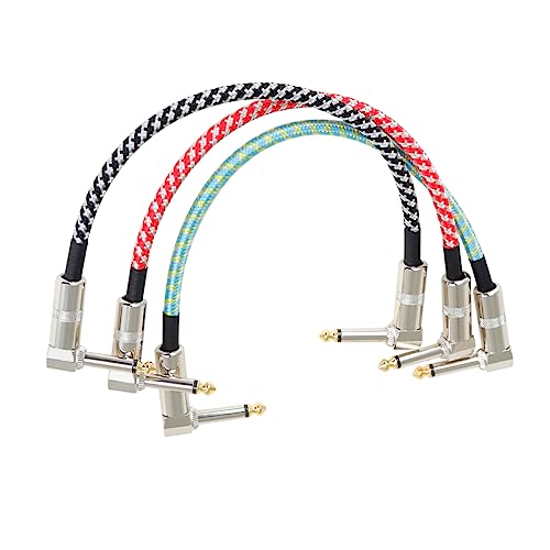 ibasenice 3-teiliges Gitarreneffektpedalkabel Stereo-patchkabel Gitarrenkabel für Folk-gitarre und Bass Rauschunterdrückung Geflochtenes Nylon-audiokabel-set von ibasenice