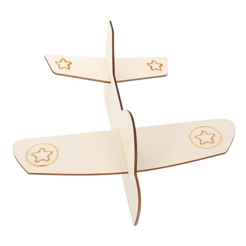 ibasenice 3st Gekritzelspielzeug Zeichnen Spielzeuge Holzbausatz Kinderspielzeug Kinder Spielzeug Flugzeuge DIY Flugzeug-Ornament Flugzeugbausätze Aus Holz Holzflugzeug-dekore Hölzern von ibasenice