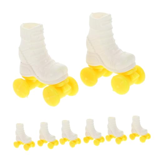 ibasenice 4 Paare Puppenschlittschuhe 1/6 Puppenschuhe Winterpuppenschuhe Puppen-Snowboard-Kleidung Minischuhe Zum Basteln 1/6 Puppenzubehör Mini-ski Regenstiefel Schuhe Dekoration Plastik von ibasenice