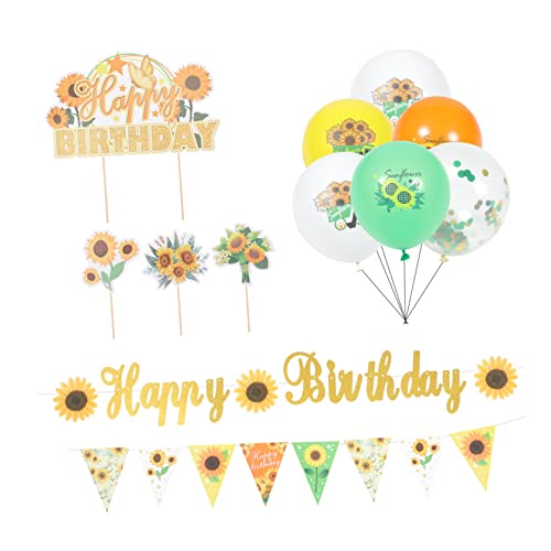 ibasenice 4 Sätze Ballonanzug party ballons partyballons alles zum geburtstag topper zarte Partybanner Banner zum Geburtstag Luftballons für Geburtstagsfeiern Emulsion Yellow von ibasenice