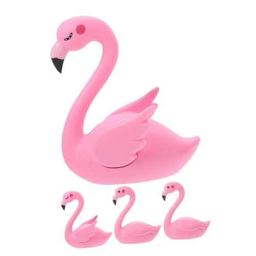 ibasenice 4 Stück Flamingo-ornament Kuchendekoration Dekorationen Essbarer Glitzer Für Getränke Dekoration Zum Kuchenbacken Flamingo-schmuck Vinyl Handwerk von ibasenice