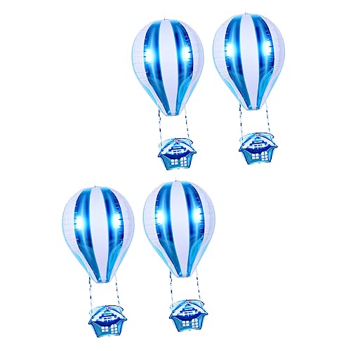 ibasenice 4 Stück Heißluftballon Dekoration tierische Folienballons blaue Luftballons hochzeitslaken hochzeitsbingo hochzeit deko Ballon zum Kindergeburtstag Aluminiumfolie von ibasenice