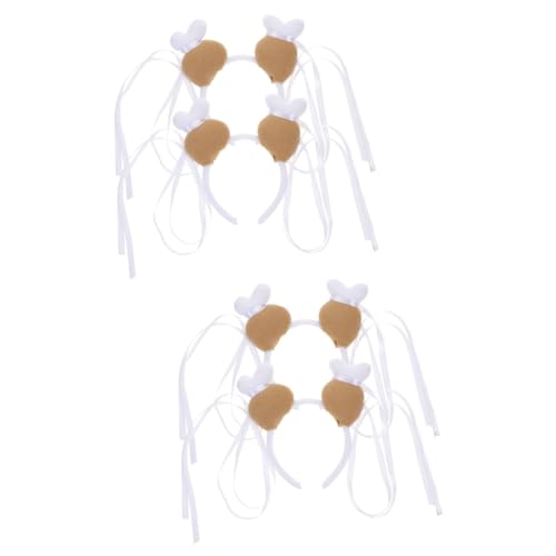 ibasenice 4 Stück Hühnerstirnband Geröstete Truthahnhüte Truthahn-stirnband Truthahn Kostüm Stirnbänder Thanksgiving-haarreifen Küken Kostüm Haarbänder Truthahn Stirnbänder Samtstoff von ibasenice