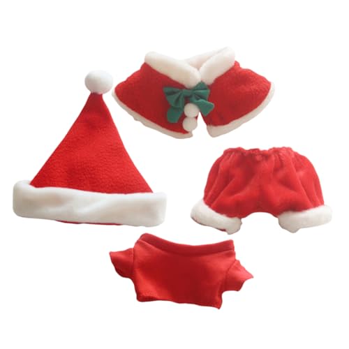 ibasenice 4 Teiliges Set Puppen Weihnachtskleidungs Outfit Für Mädchen Mini Weihnachtsumhang Mädchen Mädchen Weihnachtspuppe Weihnachtsmann Kleidung Mini Mütze Weihnachtskostüm von ibasenice