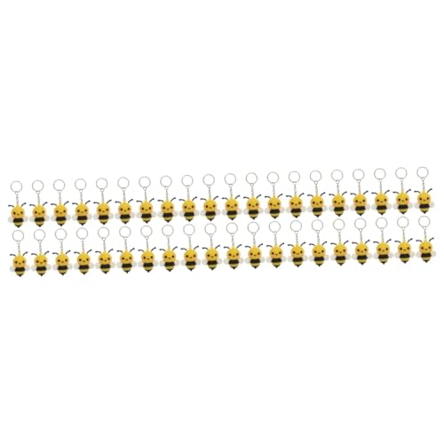 ibasenice 40 Stk Biene Schlüsselanhänger biene schlüsselanhänger biene Honigbiene Dekoration Zubehör für Schultaschen Biene Schmuck Kreativer Schlüsselanhänger Schlüsselbund PVC von ibasenice