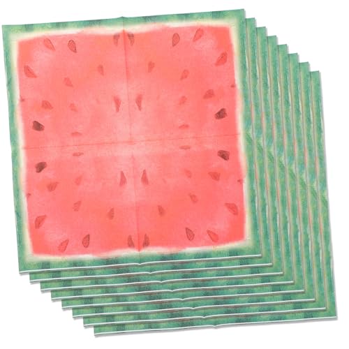 ibasenice 40 Stück Papierservietten Mit Wassermelonenmotiv, Geburtstagsservietten, Partypapier, Abendessen von ibasenice