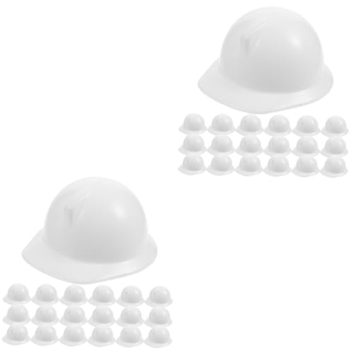 ibasenice 40 Stück Spielzeughelm Miniaturen Miniaturpuppen Schutzhelme Minipuppenhelm Minipuppenhelme Puppenhüte Puppenzubehör Kappe Miniaturpuppenhelme Puppenzubehör Abs Weiß von ibasenice