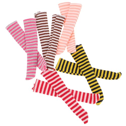 ibasenice 5 Paare Puppe Lange Socken Accessoires Für Puppenkleidung Mini-Socke Puppenzubehör DIY Puppenkleidung Puppe Verkleiden Sich Kleidung Winzige Socken Kleine Puppensocken Baumwolle von ibasenice