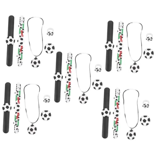 ibasenice 5 Sätze Fußball-party- Kinderhandgelenkleinen Für Kleinkinder Kinderringe Für Mädchen Sportarmbänder Bettelarmband Kinder Ohrfeige Dekoratives Klapparmband Diy-ring Pvc von ibasenice