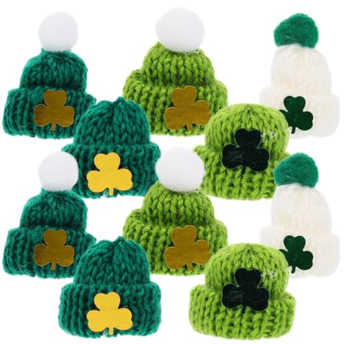 ibasenice 50 Stück Mini-strickmütze Mini-st.-Patrick-hüte Saint Patrick DIY-bastelornamente Mini-hutverzierungen Winzige Kitting-hüte Entzückende Puppenhüte DIY Mini Strickmützen Garn von ibasenice