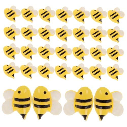 ibasenice 50 Stück Tierbienen-Ornamente DIY-partygeschenke Bienen-Nagel-Charms -kuchendekorationen Bienenschmuck Dekor Kleine Bienen-basteldekoration Bienen Dekorationen Harz von ibasenice