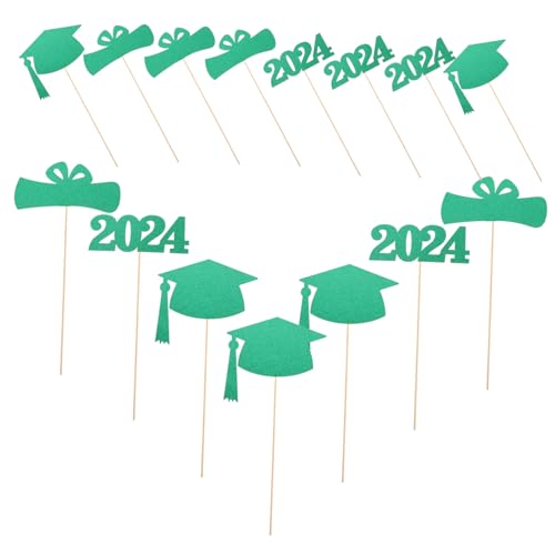 ibasenice 5er-Set Mittelstück-Dekorationen Für Abschlussfeiern, Klasse 2024, „Congrats Grad“, Tischdekoration, Tischvasen-Dekoration von ibasenice