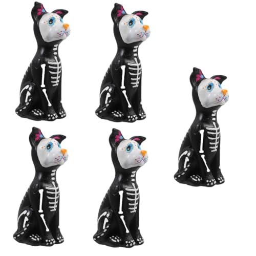 ibasenice 5st Halloween-spielzeug Halloween-tierstatue Halloween Tischdekoration De Los Mu-ertos Dekorationen Figur Halloween-schreibtischdekoration Halloween-desktop-ornamente Harz von ibasenice