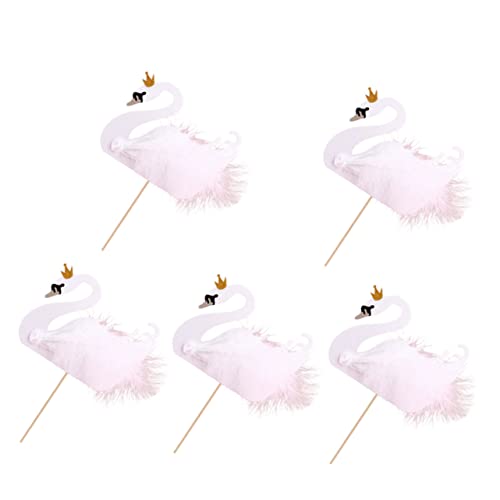 ibasenice 5st Kucheneinsatz Cupcake Picks Partyartikel Fee Cupcake Topper Geburtstagstorte Zahnstocher Cupcake-dekoration Zum Geburtstag Schwanenkuchen-picks Hochzeits-cupcake-topper Papier von ibasenice