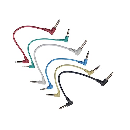 ibasenice 6 Stück Gitarren Patchkabel Rechtwinkliges Patchkabel Instrumenten Effektpedalkabel Gitarrenpedal Stecker Gitarreneffektpedalkabel Effektpedalkabel Pedal Patchkabel von ibasenice