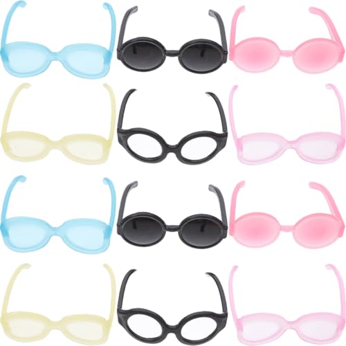 ibasenice 60St Mini-Brille Puppenspielzeug Miniaturen realistische Babypuppe Puppensachen kindertagsgeschenke kindertag Puppe Brille Brille zum Anziehen der Puppe Plastik von ibasenice