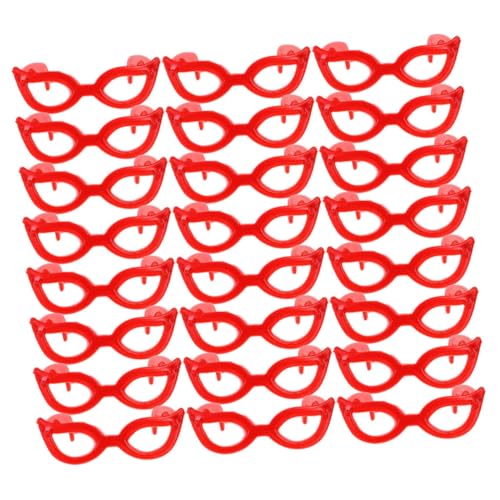 ibasenice 60St Mini-Brille kunststoffgläser puppenkleidung modepuppe Puppengeschenke Spielzeugbrille Puppe verkleiden Sich Brillen Puppen für Mädchen Puppenbrillen kleine Plastikgläser rot von ibasenice