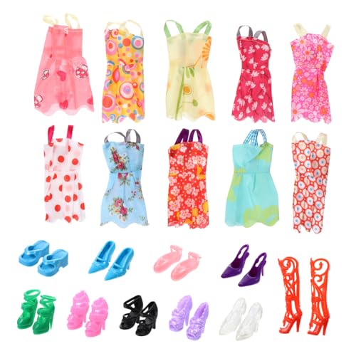 ibasenice 60St Puppe verkleiden Sich Spielzeug Accessoires für Mädchen Puppenschuhe Mini-Kleidung Puppenzubehör Puppenkleidschuhe Puppen Set puppenkleidung Puppenrock Puppenkostüm Plastik von ibasenice