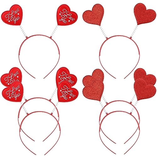 ibasenice 6St liebe stirnband stirnband Stirnbänder für Damen Herz Haarspange Paillette geschenkideen valentinstag roter haarschmuck Herz-Stirnbänder Haarschmuck zum Valentinstag Plastik von ibasenice