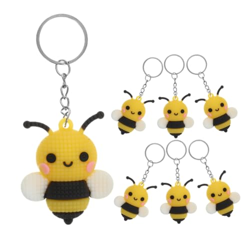 ibasenice 7-Teiliges Set Schlüsselanhänger Niedlicher Bienen Anhänger Partygeschenke mit Bienenmotiv geburtstagsgeschenk Keychians zum Thema Bienen Taschenanhänger für Handtaschen PVC von ibasenice