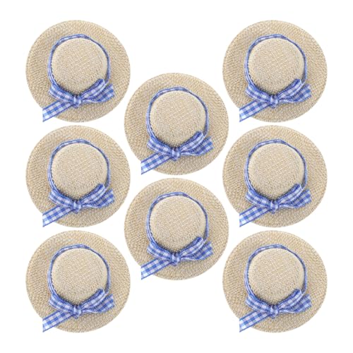 ibasenice 8 STK Strohhut Puppenhüte zum Basteln Mini-Hexenhüte Kleiner Tierhut Puppenzubehör kleine Puppenhüte Strohhüte für Puppen Puppenhaus Dekoration Miniaturhut Miniaturhüte Stoff Beige von ibasenice