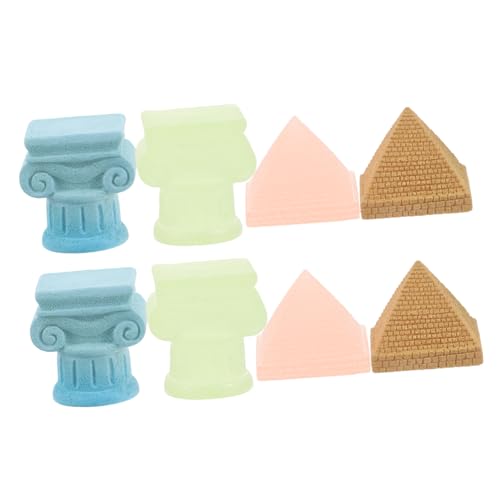 ibasenice 8 Stücke Mini Römischen Säulen Ägyptischen Pyramide Figurine Mini Pyramide Modell Dekorative Home Büro Regale von ibasenice