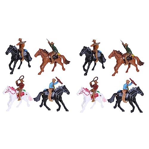 ibasenice 8st Cowboy-reitmodell Heimdekorationen Desktop-Modell-Verzierungen Miniaturdekoration Tischdekorationen Mini-Ornamente Sandtisch-Reiter-Modelle Reitermodell Mikromodelle Plastik von ibasenice