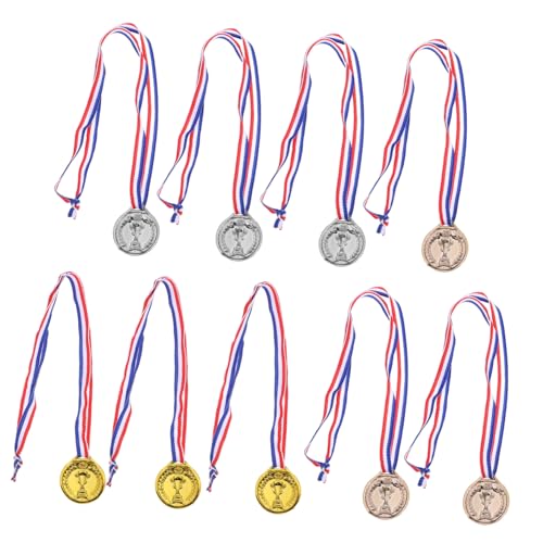 ibasenice 9 Stück Kunststoff Medaille Für Kinder Goldmedaille Basketball Trophäe Fußball Trophäe Wettbewerbe Trophäe Champions Auszeichnung Medaillen Basketballspiele Preise von ibasenice