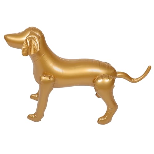 ibasenice Aufblasbare Hundeschaufensterpuppe Hundebecken Spritzschutz für Hunde Hündchen Welpen Aufblasbarer Hund Tiermodell Haustier Schaufensterpuppe Tiere in die Luft jagen PVC Golden von ibasenice