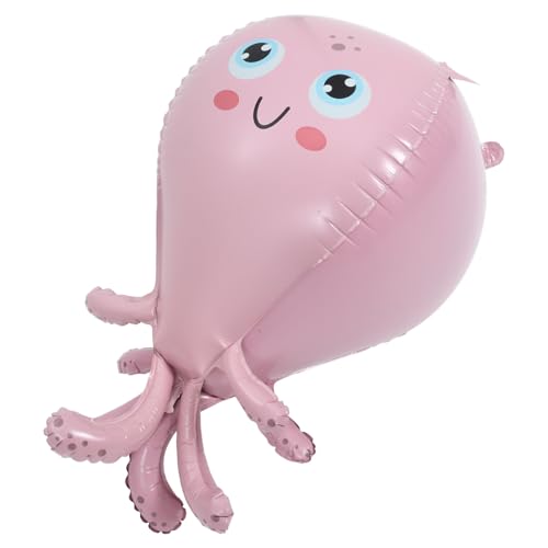 ibasenice Dreidimensionaler Oktopus-Ballon Zahlenballons Fotoballon Folienballon luftballons Babyballon aufblasbare Cartoon-Ballons Oktopus-Modellierballons Aluminiumfolie Rosa von ibasenice