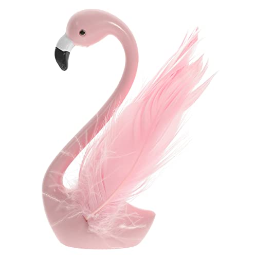 ibasenice Flamingo-ornamente Flamingo-dekoration Für Den Außenbereich Flamingo-schmuck Flamingo-modell Flamingo-geburtstagskuchendeckel Hawaiianische Flamingofiguren Statue Rosa Feder von ibasenice