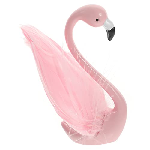 ibasenice Flamingo-ornamente Dekorationsfigur Flamingodekor Für Kuchen Flamingo-kuchenaufsätze Mini-flamingos Desktop-flamingofiguren Mini-flamingo-statue Flamingo-dekoration Feder Rosa von ibasenice