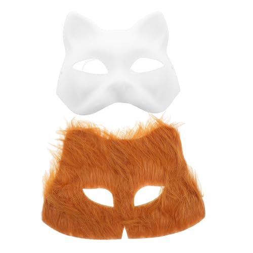 ibasenice Halloween-kostüme Pelzige Katzen-blanko-papiermasken Für Jungen Und Mädchen Dekoration von ibasenice