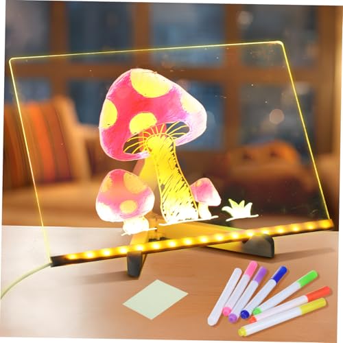 ibasenice Leuchtende Acryl Zeichenplatte mit LED Beleuchtung Abwischbares Malpad mit Ständer Wiederbeschreibbares DIY Zeichentablett für Fördert Kreativität und Motorische Fähigkeiten ibasenice Leuchtende Acryl Zeichenplatte mit LED Beleuchtung Abwischbares Malpad mit Ständer Wiederbeschreibbares DIY Zeichentablett für Fördert Kreativität und Motorische Fähigkeiten von ibasenice