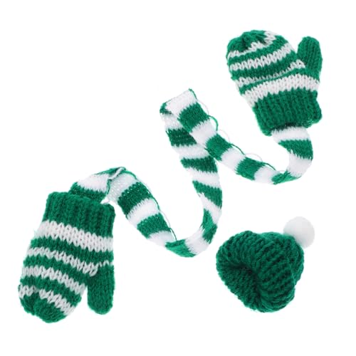 ibasenice Weihnachten Geschenkset Für Frauen Mini Strickmütze Und Mini Schal Set Weihnachtsminiatur Zubehör Für Handarbeiten Puppenhaus Accessoires Und Perfekt Für Kreative Weihnachtsdekorationen von ibasenice