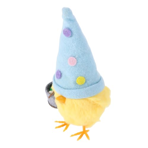 ibasenice Osterdekorationen frühlingsdeko küken plüschtier Osterfest Dekoration ostergeschenke plüsch küken Küken-Kuchendekoration Miniaturkaninchen Osterfeier Mini-Plüsch-Huhn Tuch Sky-blue von ibasenice