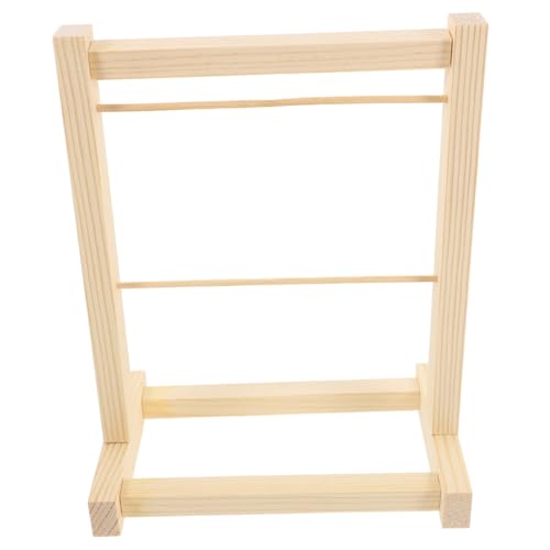 ibasenice Puppenhaus Kleiderschrank Spielzeug Rack Mini Kleiderbügel Für Puppen Stabile Holz Puppe Kleidung Rack von ibasenice