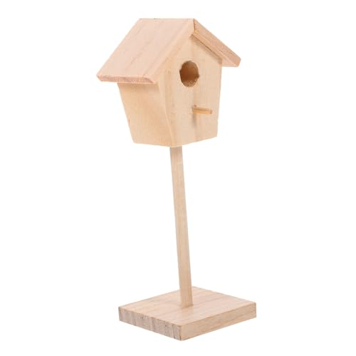 ibasenice Puppenhaus Vogelkäfig Vogelhaus Vogelkäfig-Ornament-Modell Miniatur-vogelkäfig-Requisite Vogelkäfigverzierung Mikrolandschaftsornament Puppenhauszubehör Mini-vogelkäfig Holz von ibasenice