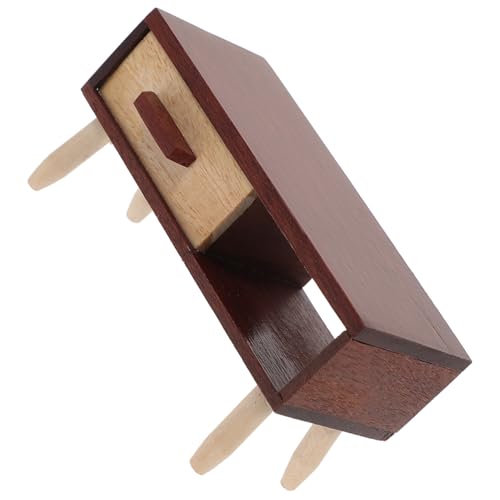 ibasenice Puppenhausmöbel Puppenstubentisch Puppenhaus Wohnzimmer Dekor Miniatur-puppenhaus-kommode Winzige Möbel Puppenhaus Schreibtisch Mini-möbelspielzeug Mini-Fernseher Holz Brown von ibasenice