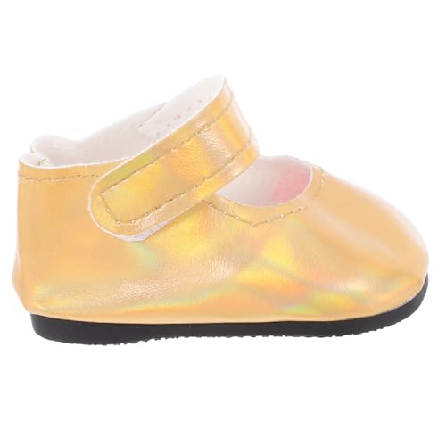 ibasenice Puppenschuhe kinderspielzeug Mini Schuhe Puppen Kleidung Wechselkleidung Puppen Puppenmode Herrenschuhe Kleid Schuhe und Accessoires Neugeborene Puppenmädchenschuhe Golden von ibasenice