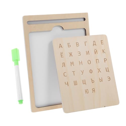 ibasenice Russisches Schreibtafelspielzeug Montessori-Lernen Zeichenbrett Für Kleinkinder Alphabettafel Klassenzimmer Müssen Haben Schreibtafel Für Kleinkinder Russisch Lernen Holz Beige von ibasenice