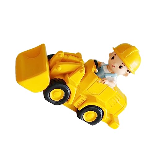 ibasenice Simulations-Bulldozer Baufahrzeug Spielzeug Mini-Engineering-Truck Tortenwagen Topper kinder puppenwagen kinderspielzeug auto Bagger Dessert Topper technische Fahrzeuge Harz Yellow von ibasenice