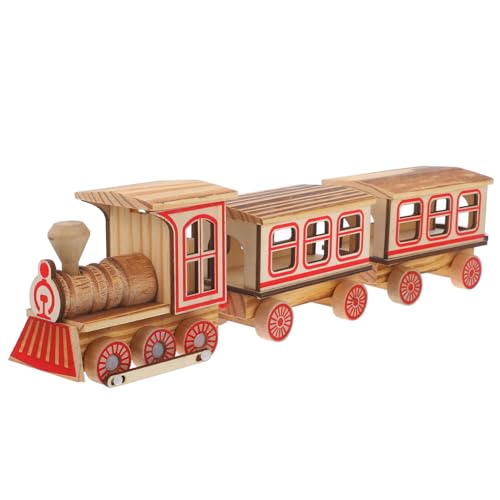 ibasenice Simulationszugmodell Desktop-Dekorationen Zugverzierungen Partydekorationen Dekorative Requisiten Für Partys Eisenbahnmodell Aus Holz Partygeschenk Holzhandwerk Hölzern Light Brown von ibasenice