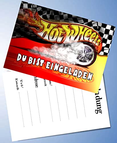 ich 10 Einladungskarten für Geburtstag Partys und Kindergeburtstag kompatibel mit Hot Wheels Nr. 4 von ich