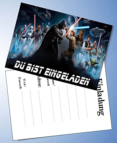 10 Einladungskarten für Geburtstag Partys und Kindergeburtstag kompatibel mit Star Wars Nr. 9 von ich