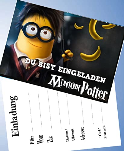 ich 12 Einladungskarten & 12 Umschläge für Geburtstag Partys und Kindergeburtstag Kompatibel mit Harry Potter Nr. 7 von ich