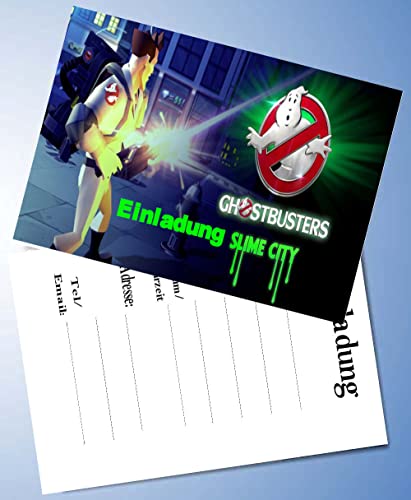 12 Einladungskarten & 12 Umschläge für Geburtstag Partys und Kindergeburtstag kompatibel mit Ghostbusters Nr. 2 von ich