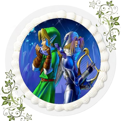 FONDANT Tortenbild, Zuckerbild mit Motiv, Essbares Foto für Torten, Tortenbild, Tortenaufleger Ø 20cm FONDANT Die Legende von Zelda T22 von Zeelec