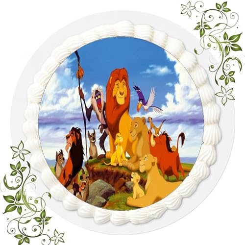 FONDANT Tortenbild, Zuckerbild mit Motiv, Essbares Foto für Torten, Tortenbild, Tortenaufleger Ø 20cm FONDANT König der Löwen T2 von ich