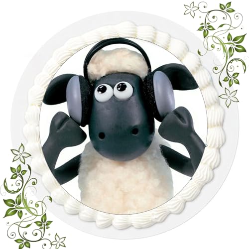 FONDANT Tortenbild, Zuckerbild mit Motiv, Essbares Foto für Torten, Tortenbild, Tortenaufleger Ø 20cm FONDANT Shaun das Schaf Nr. 1 von ich